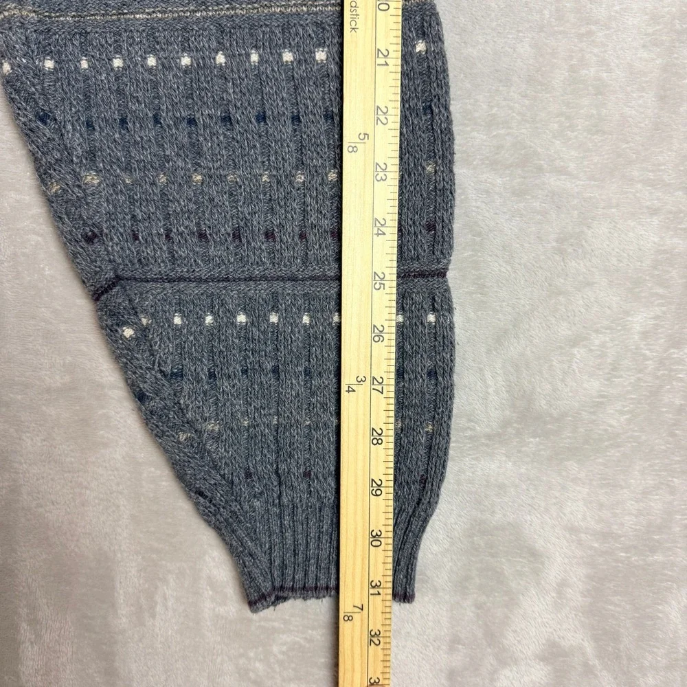 VTG Croft & Barrow Polo Sweater Mens LT Gray Striped Grandpacore USA Made 90s